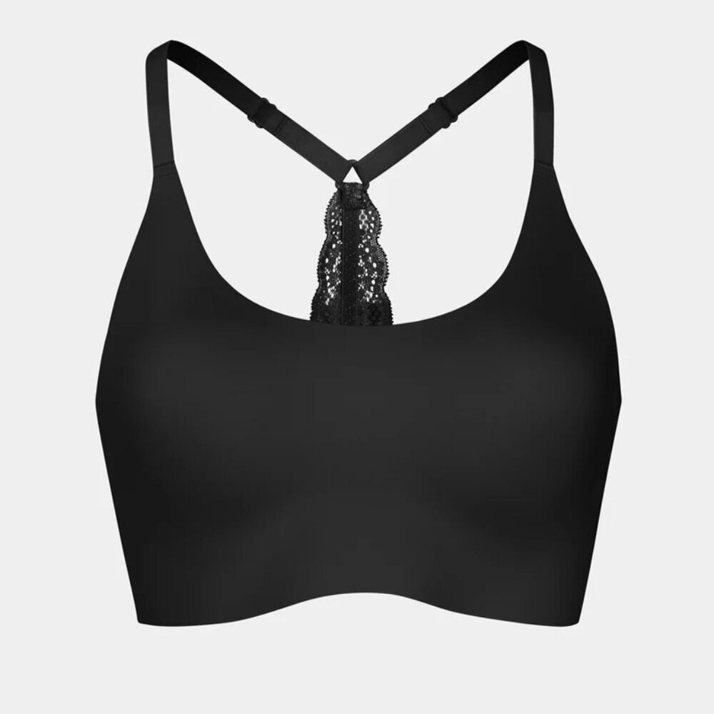 NEW Knix Lace Racerback Pullover Bralette Black Removable Pads Sz XS